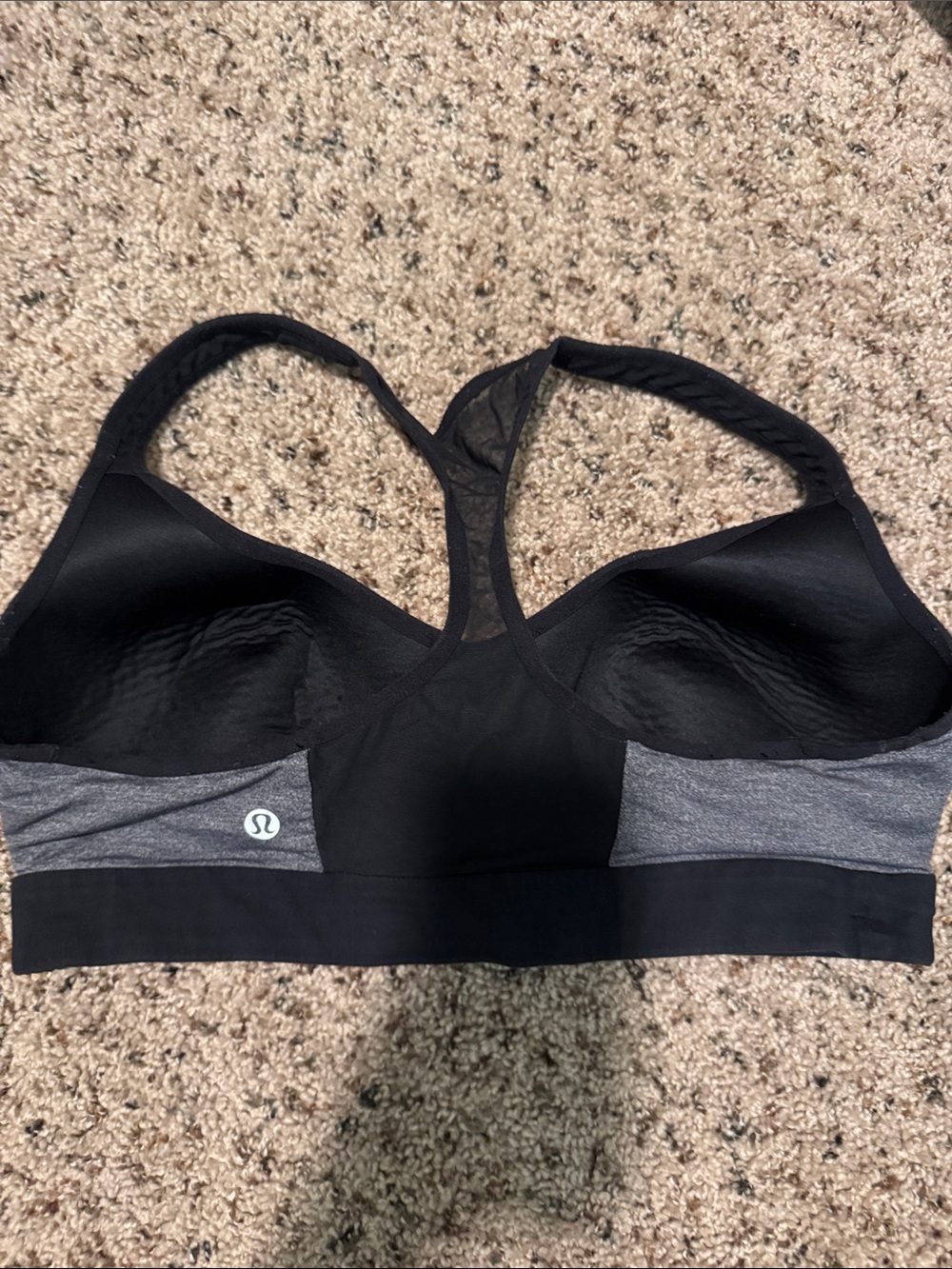 lululemon athletica Black and Gray Racerback Sports Bra